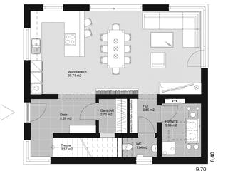 Fertighaus ELK HAUS 178 Flachdach von ELK Fertighaus Schlüsselfertig ab 295639€, Cubushaus Grundriss 1
