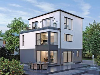 Fertighaus ELK HAUS 178 Flachdach von ELK Fertighaus Schlüsselfertig ab 295639€, Cubushaus Außenansicht 1