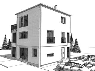 Fertighaus ELK HAUS 178 Flachdach von ELK Fertighaus Schlüsselfertig ab 295639€, Cubushaus Außenansicht 3