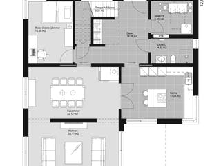 Fertighaus ELK HAUS 186 Flachdach von ELK Fertighaus Schlüsselfertig ab 313488€, Cubushaus Grundriss 1