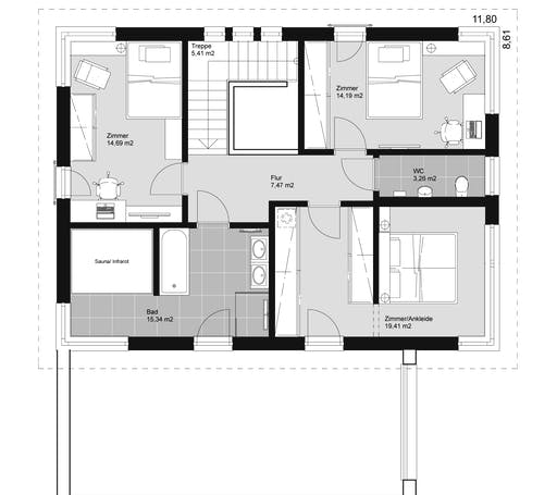 ELK HAUS 186 Flachdach Floorplan 2