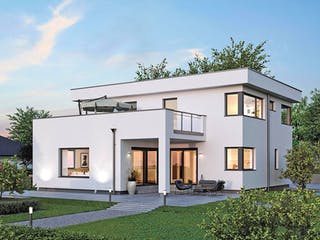 Fertighaus ELK HAUS 186 Flachdach von ELK Fertighaus Schlüsselfertig ab 313488€, Cubushaus Außenansicht 1
