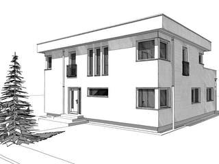 Fertighaus ELK HAUS 186 Flachdach von ELK Fertighaus Schlüsselfertig ab 313488€, Cubushaus Außenansicht 5