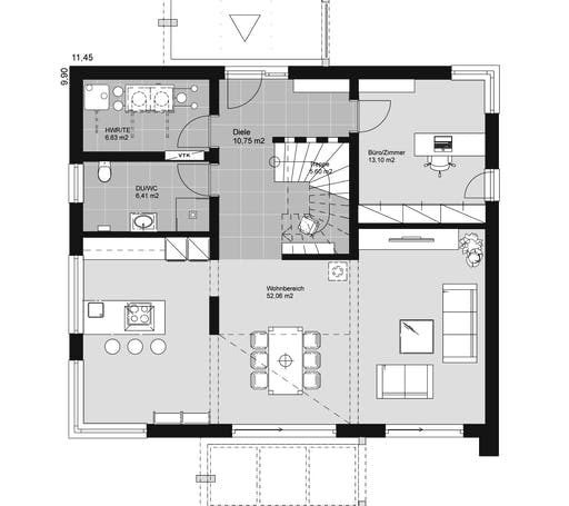ELK HAUS 189 Flachdach Floorplan 1