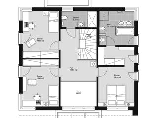 Fertighaus ELK HAUS 189 Flachdach von ELK Fertighaus Schlüsselfertig ab 297715€, Cubushaus Grundriss 2
