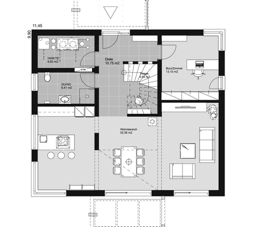 ELK HAUS 189 Satteldach 25° Floorplan 1