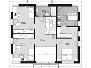 Fertighaus ELK HAUS 189 Satteldach 25° von ELK Fertighaus Schlüsselfertig ab 298353€, Satteldach-Klassiker Grundriss 2