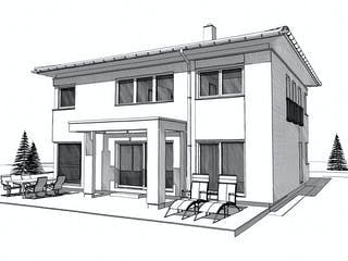 Fertighaus ELK HAUS 189 Walmdach von ELK Fertighaus Schlüsselfertig ab 296940€, Stadtvilla Außenansicht 2