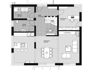 Fertighaus ELK HAUS 189 Walmdach von ELK Fertighaus Schlüsselfertig ab 296940€, Stadtvilla Grundriss 1
