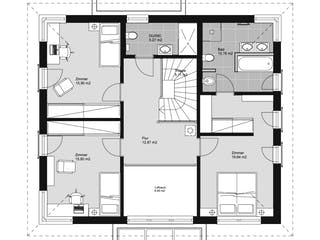 Fertighaus ELK HAUS 189 Walmdach von ELK Fertighaus Schlüsselfertig ab 296940€, Stadtvilla Grundriss 2
