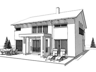Fertighaus ELK HAUS 189 Satteldach 25° von ELK Fertighaus Schlüsselfertig ab 298353€, Satteldach-Klassiker Außenansicht 5