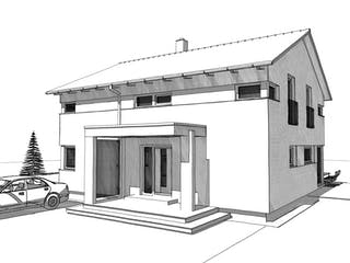 Fertighaus ELK HAUS 189 Satteldach 25° von ELK Fertighaus Schlüsselfertig ab 298353€, Satteldach-Klassiker Außenansicht 6