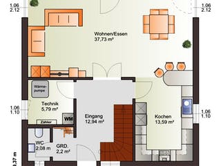 Fertighaus Eos 142 von Bärenhaus Schlüsselfertig ab 235987€, Stadtvilla Grundriss 1