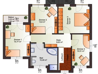 Fertighaus Eos 161 von Bärenhaus Schlüsselfertig ab 280177€, Stadtvilla Grundriss 2