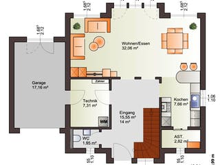 Fertighaus Eos 161 von Bärenhaus Schlüsselfertig ab 280177€, Stadtvilla Grundriss 1