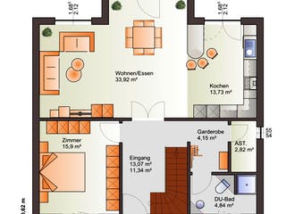 Fertighaus Eos 169 von Bärenhaus Schlüsselfertig ab 274876€, Stadtvilla Grundriss 1