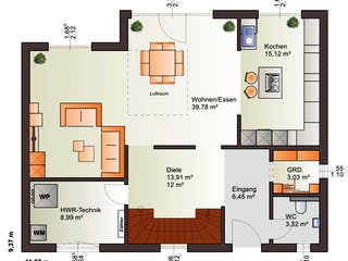 Fertighaus Eos 170 von Bärenhaus Schlüsselfertig ab 262353€, Stadtvilla Grundriss 1