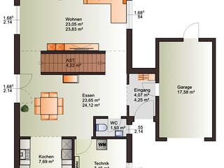 Fertighaus Eos 176 von Bärenhaus Schlüsselfertig ab 271917€, Stadtvilla Grundriss 1