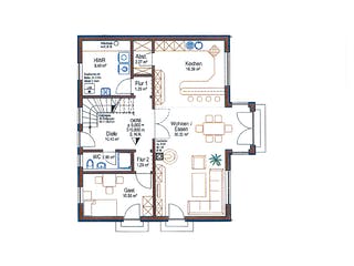 Fertighaus Erbach von Iller-Haus Schlüsselfertig ab 242300€, Satteldach-Klassiker Grundriss 2