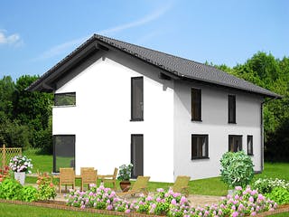Fertighaus FAMI - 136-S von Erkens Holztechnik Ausbauhaus ab 208000€, Satteldach-Klassiker Außenansicht 2