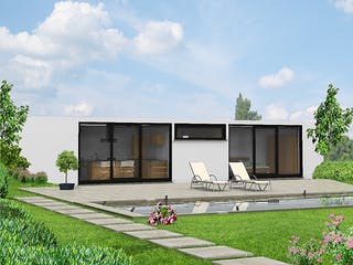 Fertighaus ONE - 90-F von Erkens Holztechnik Ausbauhaus ab 155000€, Bungalow Außenansicht 3