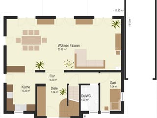 Fertighaus Erlensee von Keitel-Haus, Stadtvilla Grundriss 1