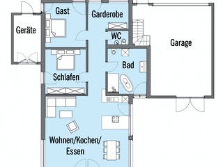 Fertighaus Erstling - Kundenhaus von Bau-Fritz Schlüsselfertig ab 850000€, Satteldach-Klassiker Grundriss 1