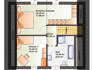 Fertighaus Esprit 112 von Bärenhaus Schlüsselfertig ab 201401€, Satteldach-Klassiker Grundriss 1