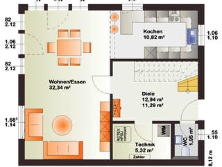 Fertighaus Esprit 112 von Bärenhaus Schlüsselfertig ab 201401€, Satteldach-Klassiker Grundriss 2