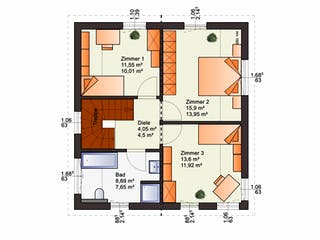 Fertighaus Esprit 117 von Bärenhaus Schlüsselfertig ab 204110€, Satteldach-Klassiker Grundriss 2