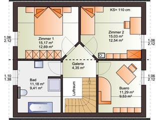 Fertighaus Esprit 120 von Bärenhaus Schlüsselfertig ab 207802€, Satteldach-Klassiker Grundriss 2