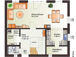 Fertighaus Esprit 120 von Bärenhaus Schlüsselfertig ab 207802€, Satteldach-Klassiker Grundriss 1