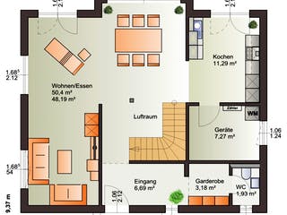 Fertighaus Esprit 155 von Bärenhaus Schlüsselfertig ab 252848€, Satteldach-Klassiker Grundriss 1