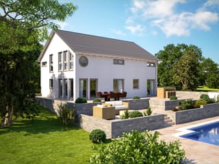 Fertighaus Esprit 184 von Bärenhaus Schlüsselfertig ab 311534€, Satteldach-Klassiker Außenansicht 2