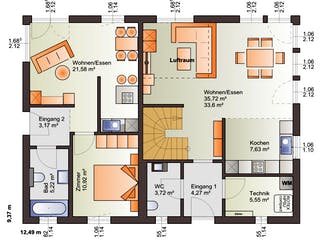 Fertighaus Esprit 184 von Bärenhaus Schlüsselfertig ab 311534€, Satteldach-Klassiker Grundriss 1