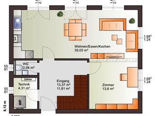 Fertighaus Euro Star 130 B von Bärenhaus Schlüsselfertig ab 209713€, Satteldach-Klassiker Grundriss 1