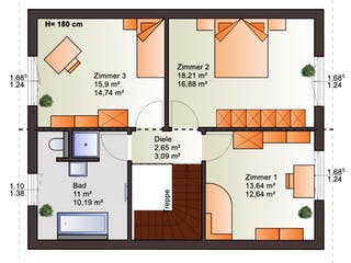 Fertighaus Euro Star 130 B von Bärenhaus Schlüsselfertig ab 209713€, Satteldach-Klassiker Grundriss 2