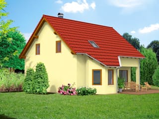 Massivhaus Evergreen 124 von F.C. Nüdling Fertigteiltechnik Schlüsselfertig ab 246000€, Satteldach-Klassiker Außenansicht 1