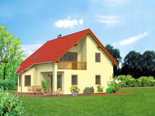 Massivhaus Evergreen 124 von F.C. Nüdling Fertigteiltechnik Schlüsselfertig ab 246000€, Satteldach-Klassiker Außenansicht 3