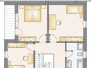 Massivhaus Evergreen 124 von F.C. Nüdling Fertigteiltechnik Schlüsselfertig ab 246000€, Satteldach-Klassiker Grundriss 2