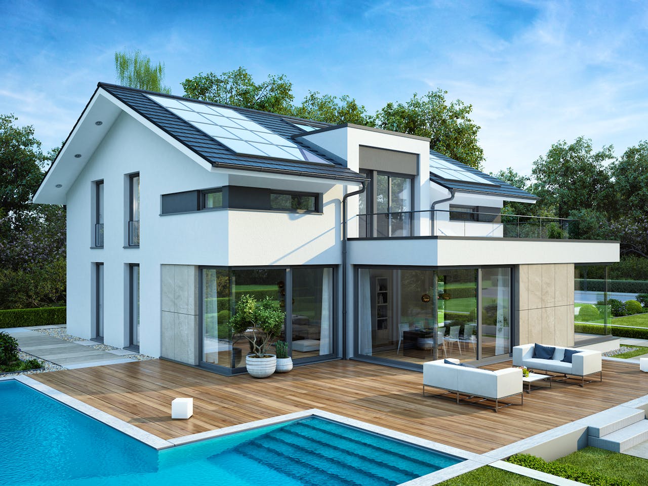 Fertighaus CONCEPT-M 211 Mannheim von Bien-Zenker Schlüsselfertig ab 1029082€, Satteldach-Klassiker Außenansicht 1