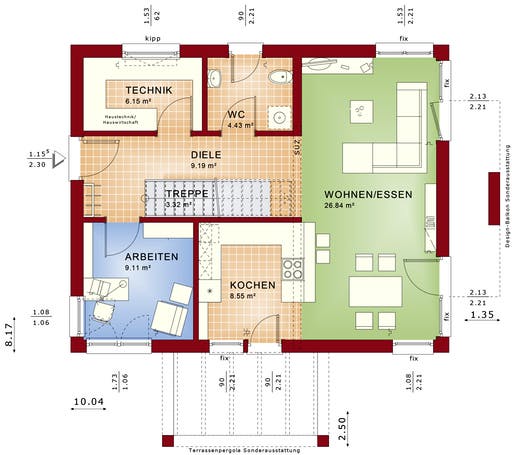 Evolution 134 V3/V5/V6 Floorplan 1