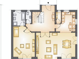 Massivhaus Exklusivhaus 200 von F.C. Nüdling Fertigteiltechnik Schlüsselfertig ab 415800€, Satteldach-Klassiker Grundriss 1