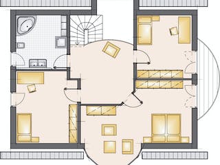 Massivhaus Exklusivhaus 200 von F.C. Nüdling Fertigteiltechnik Schlüsselfertig ab 415800€, Satteldach-Klassiker Grundriss 2