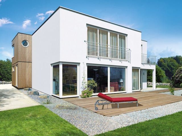 Fertighaus Linea von Fingerhut Haus Schlüsselfertig ab 531052€, Cubushaus Außenansicht 1