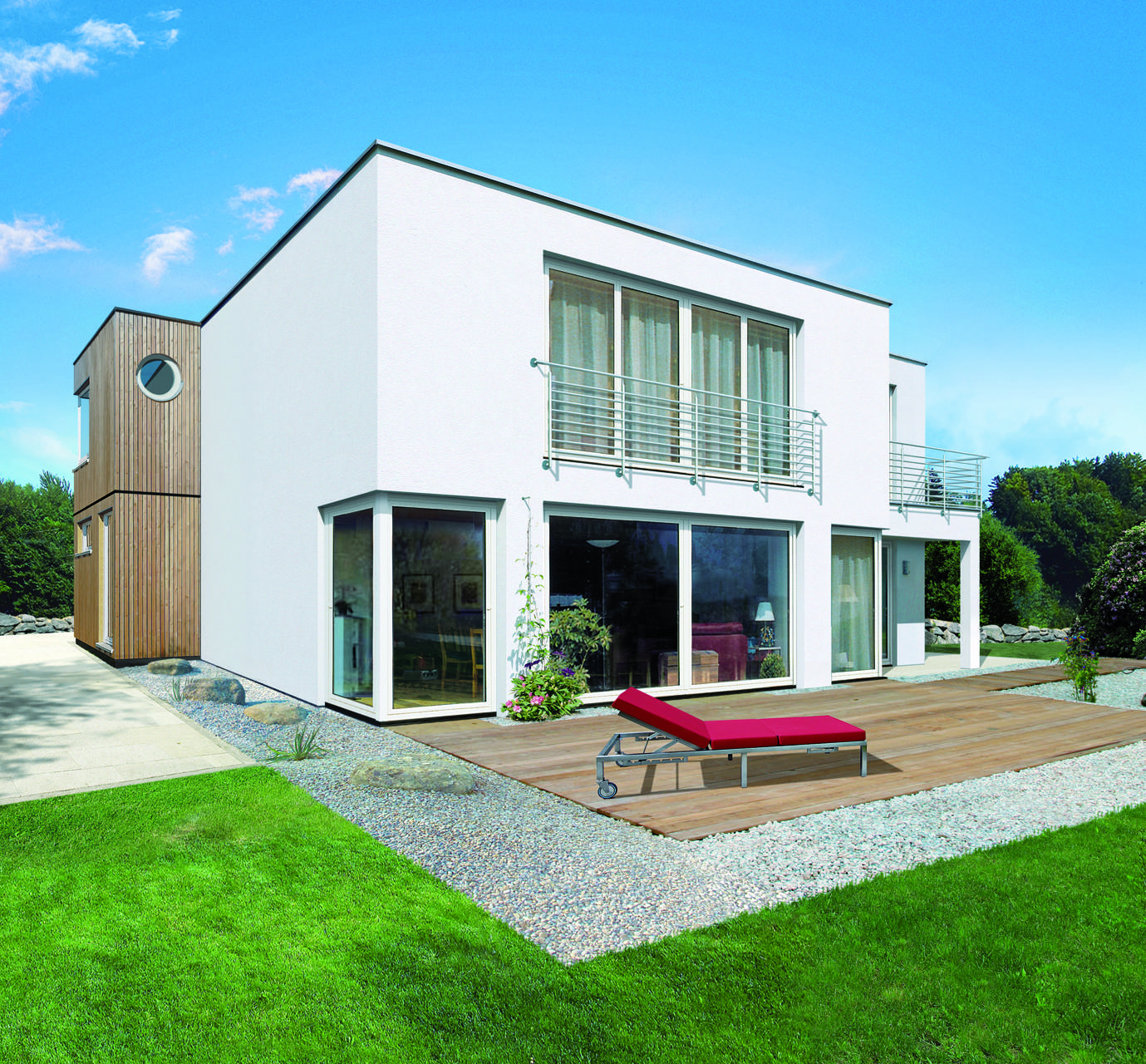 Fertighaus Linea von FINGERHUT-HAUS Schlüsselfertig ab 539417€, Cubushaus Außenansicht 1