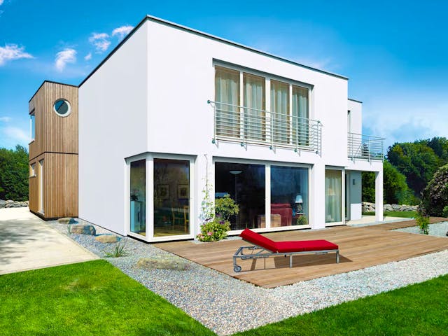 Fertighaus Linea von Fingerhut Haus Schlüsselfertig ab 531052€, Cubushaus Außenansicht 1