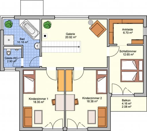 Fertighaus Linea von Fingerhut Haus Schlüsselfertig ab 485500€, Cubushaus Grundriss 2