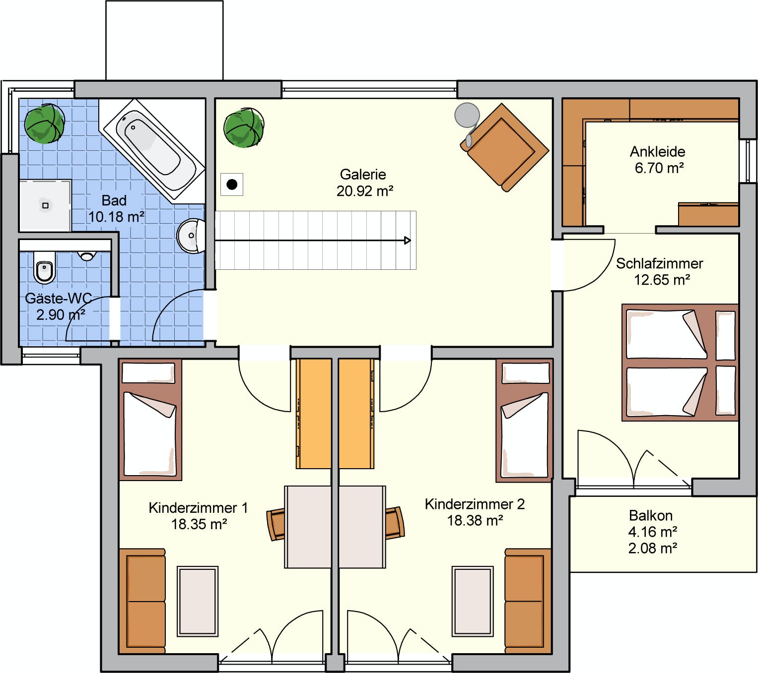 Fertighaus Linea von FINGERHUT-HAUS Schlüsselfertig ab 539417€, Cubushaus Grundriss 2
