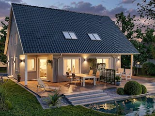Massivhaus Wismar von TIMOWA Massivhäuser Schlüsselfertig ab 507900€, Satteldach-Klassiker Außenansicht 2